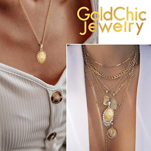 Sieraden Oval Miraculous Locket ketting, Onze Lieve Vrouw van Genade, Filigree Rand hanger, Maagd Maria, religieuze sieraden voor vrouwen en mannen, Kopergoud roestvrij staal, Kopergoud roestvrij staal