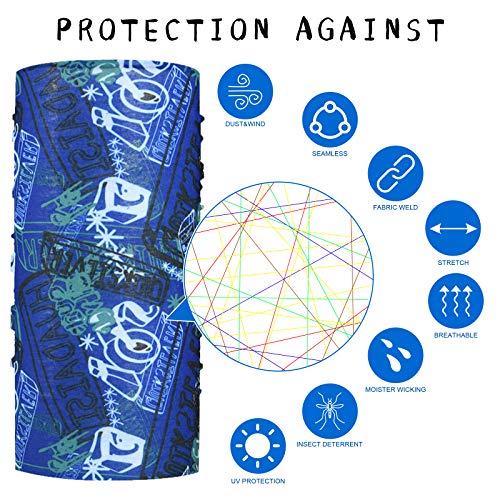 Bandana Hoofdband, 6 Pack Wasbare Gezicht Dek Neck Sjaal Hoofddoek, Multifunctionele Bescherming Balaclava, Ademende Snood, Hoofdband UV-weerstand voor Outdoor Sport, # 1 Type-A Patroon 3