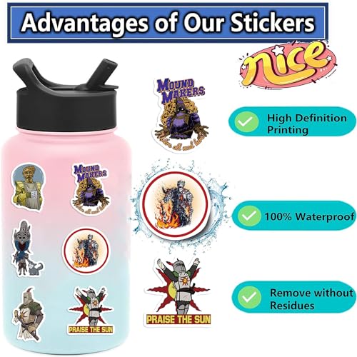 Dark Souls Sticker Set voor kinderen tieners 50 stuks donkere zielen waterdichte Vinyl Stickers Laptop Skateboard Koffer Helm Auto Fiets mobiele telefoon Motorrijwiel Bike Scrapbook 4