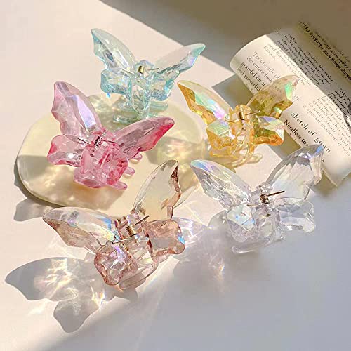 5 st Butterfly Hair Clips Crystal Vlinders Haarclips Haarclips Haarclips Non-Slip Hair Claw Clip Hair Styling Accessoires Haar Accessoires voor vrouwen Vrouwen Meisjes