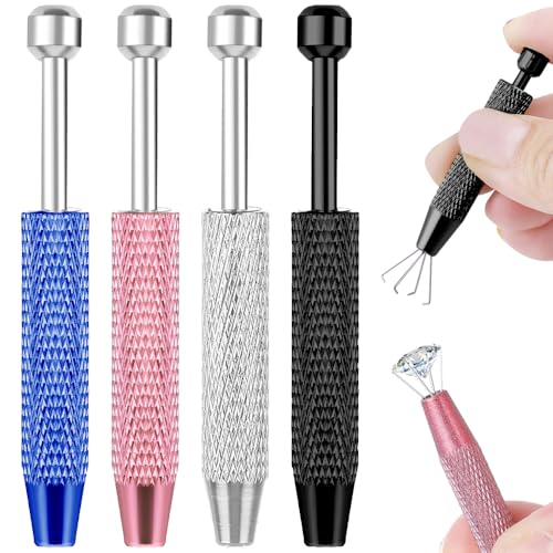 4 stuks Piercing Ball Gripper gereedschap, Mini Pen Roestvrij stalen parel Gripper pickup gereedschap kleine onderdelen pick-up Claw Tweezers Piercing assistent Pen voor sieraden Craft