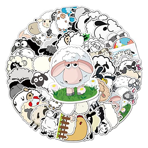 Schapen Schapen Sticker Set Stickers Kinderen Tieners 50 stuks Dieren Waterdicht Vinyl Decals Laptop Skateboard Kofferhelm Autofiets mobiele telefoon Motorrijwiel Scrapbook Dagboekmokken