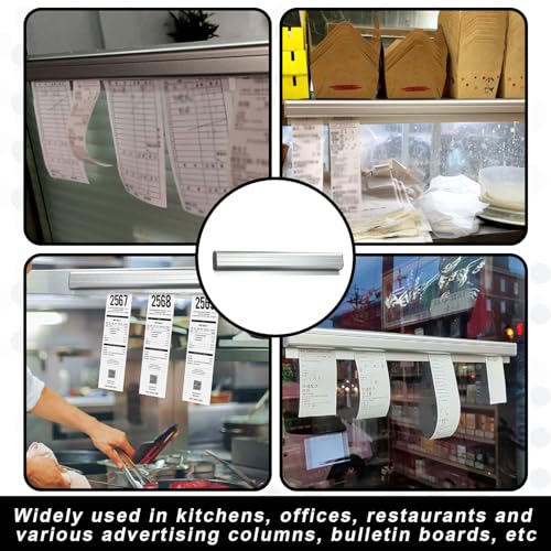 30cm Bonrail,Bonbar Gastronomie,Bonhalter Gastronomie, Zelfklevende Aluminium Bestelhouder,Clamp List Note Holder,Gastronomie Ontvangsthouder, Voor Bestellingen houden,Bar,Office,Kitchen Ticket,Bestel 5