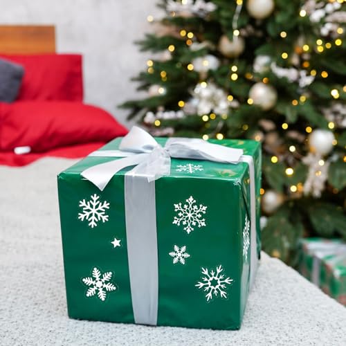 5 Vellen Kerstmis Stickers, Sneeuwvlokken, Glitters Sterren, Wit, Kerstmis Decoratie, Glitter Stickers voor Gift, Scrapbooking, Kaarten, Groetkaarten, Enveloppen, Pakketten (White) 5