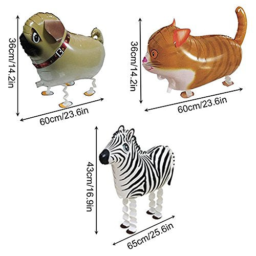 6 stuks lopen dierenballonnen grappige luchtwalker ballon olifant koe hond kat zebra giraffe ballonnen voor kinderen 3
