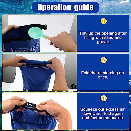 Zwembad Ladder Zandzakken, 10L Universele Zwembad Ladder Gewichten 250D PVC Waterdichte Droge Zak voor Zwembad Ladders en Trappen (Blauw) 5