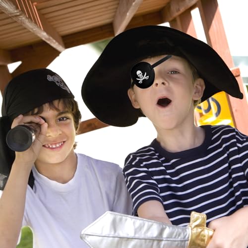 2 stuks Piraatoogmasker, met schedel en kruis Bones Design voor kinderen en volwassenen Verstelbaar Herbruikbare Piraatoogmasker voor Halloween Kleding 5