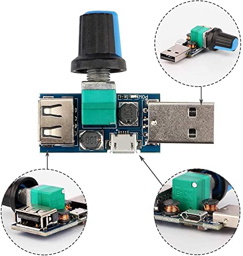 3 x USB Ventilator Snelheidsregelaar 5W Mini Ventilator Snelheidsregelaar DC 5V traploze USB Fan Speed Controller DC 4-12V naar 2.5-8V Switch 4