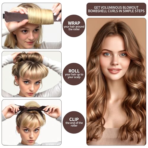 Heatless Hair Curling Iron Night Blow Curls Bars met Vierkante Hoofddoek voor Slapen Herbruikbaar Geen Heat Curly Headband met Haak voor Vrouwen Lange Korte Straight 4