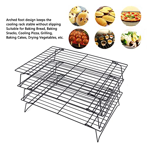3 Tier Bakken Koelrek 13" Iron Nonstick Checkered Bakrek voor koken drogen roosteren Dessert Koffie Shop Cookie Brood Cake 3
