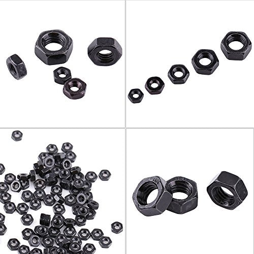 100st DIN934 M2-M5 Écrous Hexagonaux Noir Zink Plaque en Acier au Carbone pour Fixation de la Machine(M4) 5