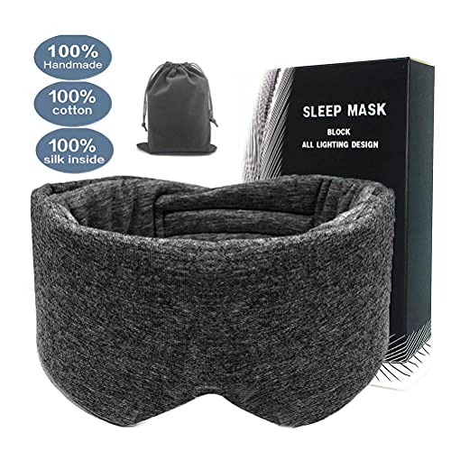 Handgemaakte katoenen slaapmasker blackout Comfortabele Eye Cover Comfortabele ademend verstelbaar