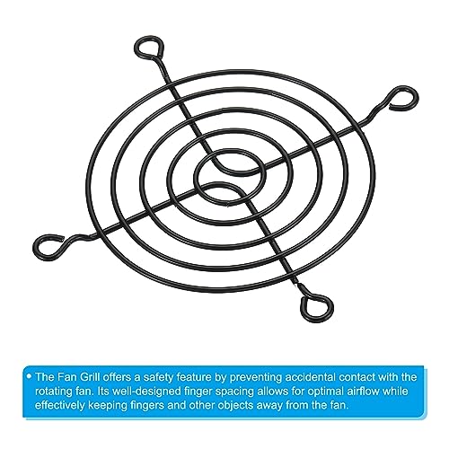 80mm Fan Finger Grill, 8 Pack Metal Grill Protector Guard Ventilator beschermhoes voor 80x80mm Uitlaatventilatoren voor apparatuur Computer DIY, zwart 4