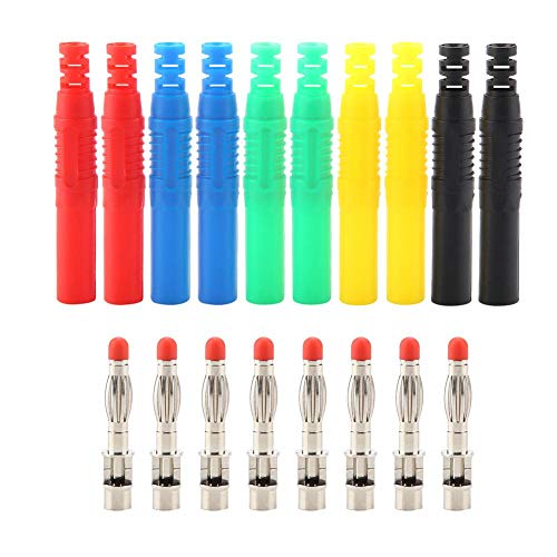 Verpakking van 10 Banana Plugs Adapter P3013 Geïsoleerde Banana Plug 4mm Vernikkeld Koper Straight 4mm Banana Plug Solder Kabelplug