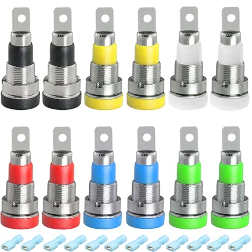 12 st. Banana Jack Socket, Vrouwelijke Banana Plug Connector, Panel Mount Binding Pole Connector Adapter voor 4mm Banana Plug Connector DIY Testproject