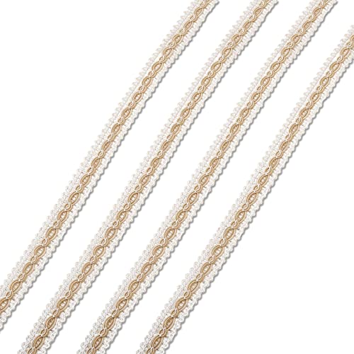 16,4 Yards Fringe Trim Lace 16mm Polyester Ribbon Gimp Braid Trimmen voor kostuum gordijn stoelen Naaien sieraden maken DIY bekleding decor materialen, Linnen kleur