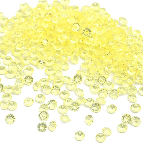 Acryl Diamond Crystals 4mm Glitter verspreiding Decoratie Sparkling Decoratie Stenen Decoratie Tafel Decoratie voor bruiloft Doop Verloving Valentijnsdag 1000 stuks Geel