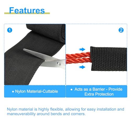 3.5 Inch ID 6.5 FT Nylon Beschermslang Cover, Kabel Hoes Schedel Bescherming voor Las Tig Torch Hydraulisch Slang, zwart 4