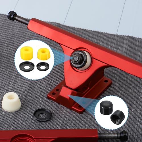 Skateboard Bushings, 90A PU Long-Board Truck Rebuild Kit Bushings Wasmachines Pivot Cups voor buiten skateboard onderdelen, geel 3