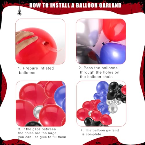 Spider Party decoraties, Inclusief brief Banner nummer ballon Spider web achtergrond hangen gordijnen ballonnen in verschillende maten voor baby douche decoratie voor jongens meisjes (Nummer 5) 3