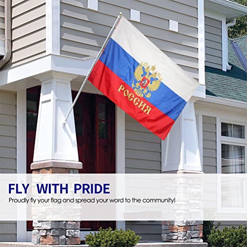 Nationale vlag van Rusland, Polyester vlag Banner voor binnen en buiten gebruik, 90 x 150 cm, blauw en rood 5
