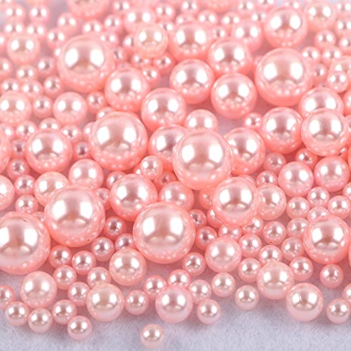 100 st. Ronde Plastic Kralen Zonder Boren Kleurrijke Ambacht Kralen Ambacht Kralen voor DIY sieraden Accessoires Spread Decoratie Decoratie Decoratieve Kralen voor bruiloft Doop Partij Vaas Vultafel Decoratie Roze