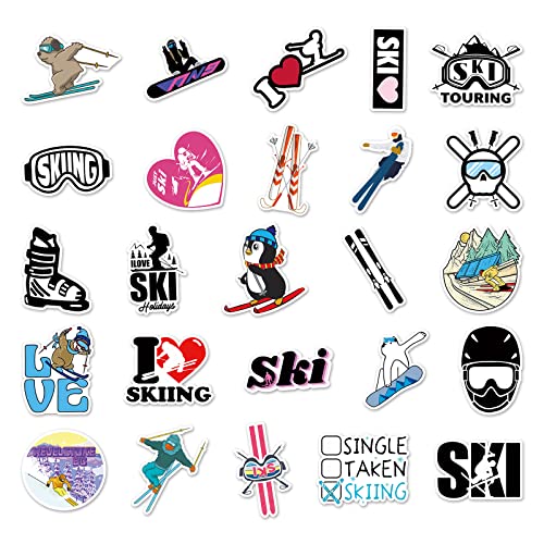 Skiën Stickers Set Stickers Kinderen Tieners 50 st Waterdicht Vinyl Decals Laptop Skateboard Kofferhelm Autofiets mobiele telefoon Motorrijwiel Scrapbook Dagboekmokken 4