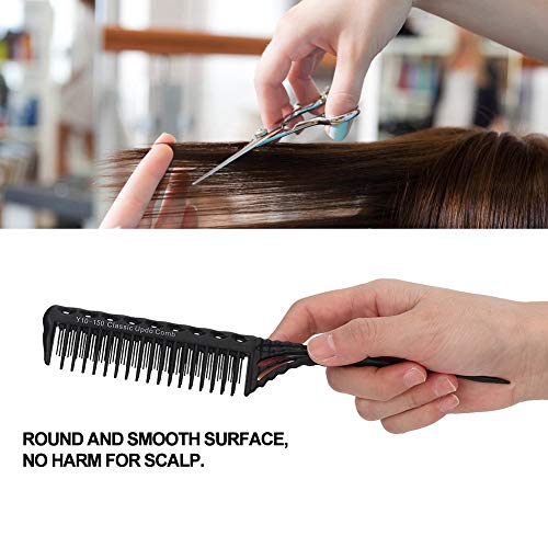Professionele Kapper Comb, Teasing Comb - 3 rijen Tandstaart Comb voor Volume en Styling Precisie(Zwart)