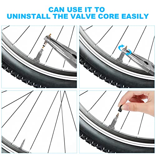Presta Valve Cores, 11-Piece Fiets Presta Valve Removal Kit voor universele wegfiets en mountainbikes, vervanging Presta Valve Core vervanging Kit Inclusief uitbreidingssleutel 5