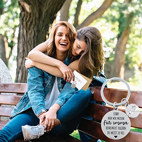 Keychain vriendschap Duits en wenskaart met envelop, Sorry, maar we moeten blijven tevreden voor altijd weet je te veel 4