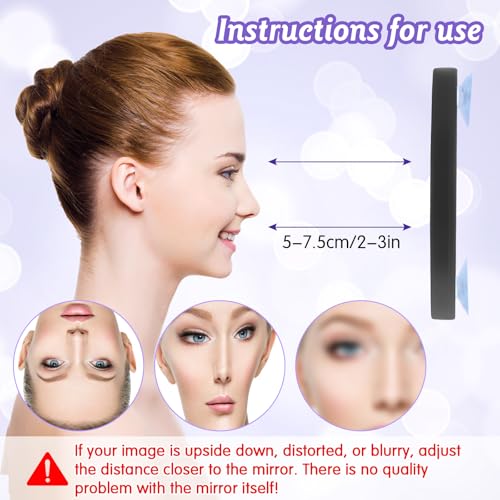 Vergrootspiegel, make-up spiegel, draagbare reis make-up spiegel, 15 x ronde vergrootspiegel met 2 Zuigbekers en Tweezers, Set voor vrouwen en mannen, wenkbrauw gezicht, Blackhead verwijdering