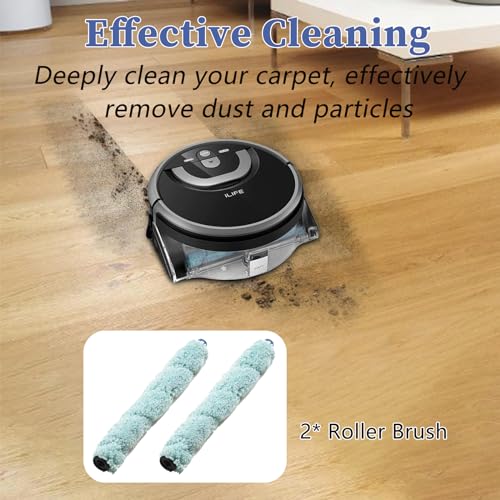 2 x Hoofdrolpenseel voor iLife W400 Medion MD 18379/18999 ILIFE W450 Stofzuiger, Efficiënt reinigen, Blauw, Turkoois 3