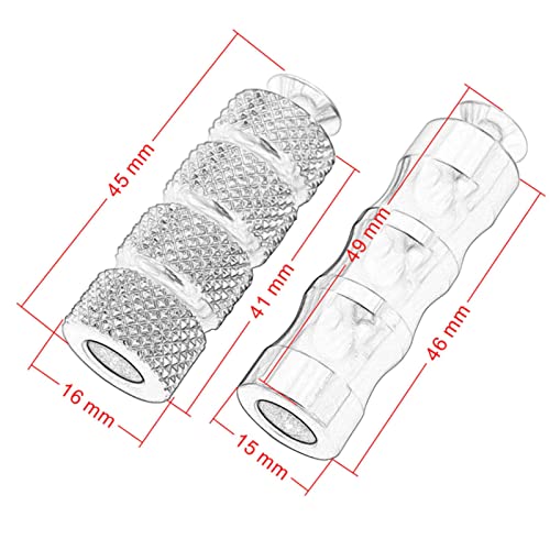 2 paar CNC Motorfiets Knurled Shifter Peg Anti-Slip Gear Shift Rem Lever Voetsteunen Pedal 6mm Gat Front Voetsteunen voor het monteren van Bolts Moto(zwart)