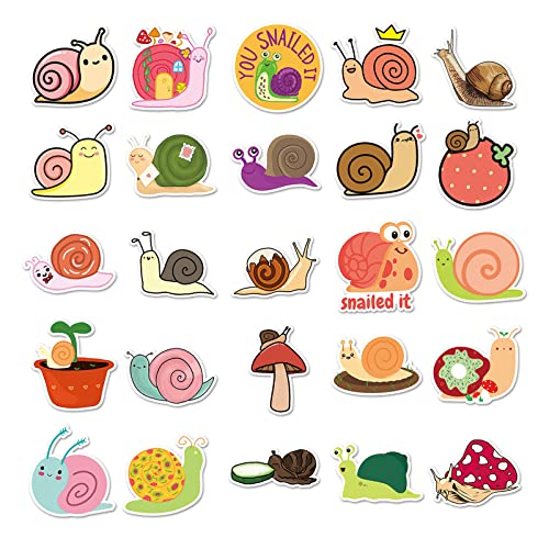 Snail Snail Stickers set Stickers kinderen tieners 50 stuks dieren waterdicht Vinyl Decals Laptop Skateboard Kofferhelm Autofiets mobiele telefoon Motorrijwiel Scrapbook Dagboekmokken