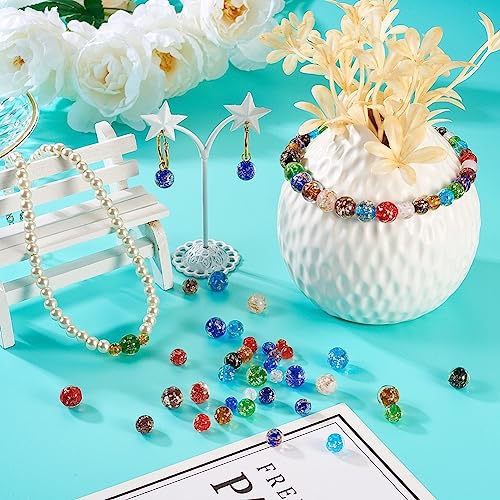 96 st Luminous kristal kralen Glow in The Dark Gold Sand Lampwork kralen 6mm 8mm 10mm Ronde Spacers voor doe-het-zelf sieraden armbanden maken 4