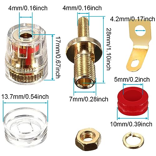 8Pcs 4mm Banana Plug Connection Pole Speaker Terminal Versterker Connector voor luidspreker Pole Clamp, HiFi Boxen, Versterkers, AV Ontvanger, Eindniveaus 3