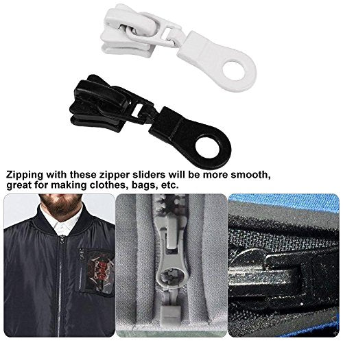 20st Zipper Sliders, Universele Metaallegering Grootte #5 Zipper Reparatie Vervanging Kit Instant Fix (zwart) 5