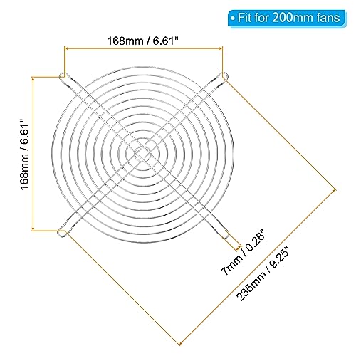 200mm Fan Finger Grill, 304 Roestvrij stalen Grill Beschermer Ventilator Beschermhoes voor 20x20mm Ventilatoren voor apparatuur Computer DIY, Zilver