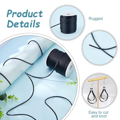 1 Rol 30m / Rol Solid Rubber Cord Plastic Touw voor DIY Craft Making, 3mm, Witte Spool: 78mm hoog, 68mm breed 4