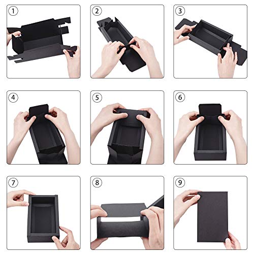 10 st. Kraft Paper Lade Box, 15x8x4cm Zwarte Karton doos DIY ambachten sieraden Snoep geschenk verpakking dozen voor Kerstmis, bruiloft, Party Supplies 3