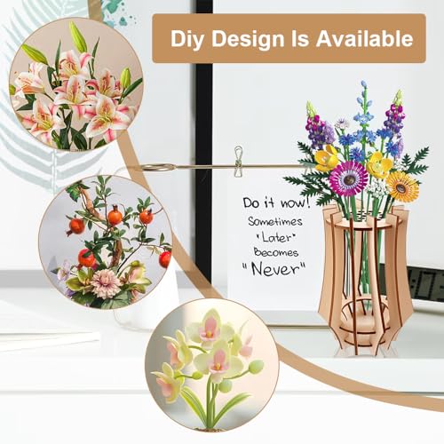 Houten vaas Set, Houten puzzel, Bloemen vaas, Bloemenstandaard, Houten puzzel Bloemen vaas 3D puzzel, Bloemen vaas voor Boeket, Houten bloemen vaas, Gebouw, Vaas Bloemen 3