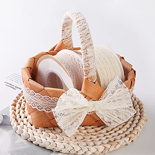 45m 3cm brede Kant Ribbon Kantrand Gift Ribbon Lace Edge Decoratieve Band Lace Stof voor naaien, voor DIY ambachten, bruiloft, tafel decoratie Scrapbooking Gift Box, wit 5