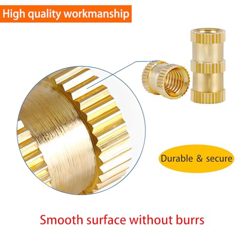 Verpakking van 20 draad inserts, M4 x 8 x 6mm Insert Nuts, 3D Printing Brass Threaded Bushings voor 3D Printing Components en Plastic Onderdelen 3