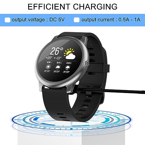 Oplader voor YAMAY SW021/for Willful SW023/SW025/ID216/ID205L/ID205S/for Umidigi Uwatch 3/Uwatch GT, USB Charging Cable Magnetic Charger, Smartwatch Cable, Pack of 2 5