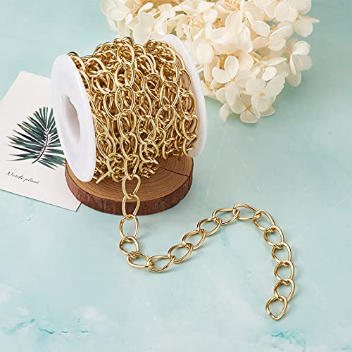 16,4Ft aluminium Curb kettingen goud verglaasd verdraaide metalen armbanden Kettingen Link kettingen met Coil 10x15mm ronde Curb ketting voor sieraden maken 3