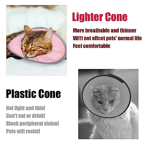 Herstelhalsband voor Katten, verstelbare beschermende Kattenhalsband Waterdichte Elizabethan Collar voor Katten Kittens Puppies na Chirurgie te stoppen met likwonden (Roze) 5