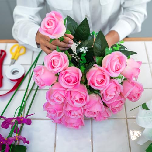 Artificiële Rose bladeren, 200 stuks nep bladeren Bloem zijde Groen bladeren Bulk voor DIY bruiloft boeketten Garland Centerpiece Party Decoraties, Donker Groen 5