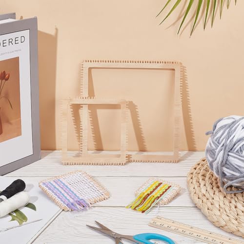 4 st. 4 maten Houten Loomset, Vierkante Breigereedschappen voor beginners, volwassenen, Weven en Weven Lovers, 5/7.6/10/15cm 3