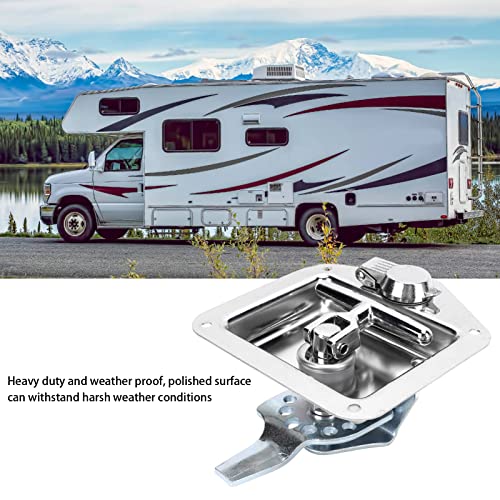Montagehaakje voor zonnepanelen) Deurslot T handgreepslot, gepolijst roestvrij staal gereedschapskist slot T handvat Opvouwbare aanhanger deur slot voor vrachtwagen camper 5
