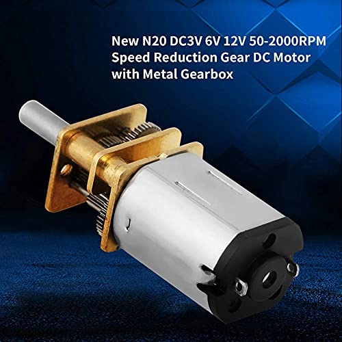 N20 Transmissiemotor, DC 6V 200rpm Drive Motor, Mini Speed Reduction Transmission, DC Motor met volledige metalen aandrijving, voor RC Car Robot Model 3